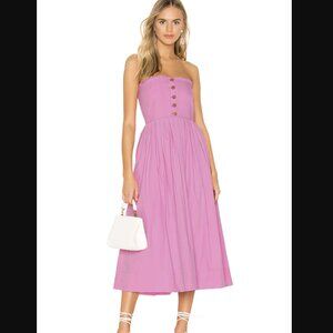 Free People Lilah Pleated Tube Dress With POCKETS in pink